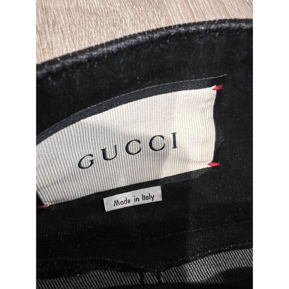 Gucci Women's Black Embellished High-Rise Studded Skinny Jeans Size 25 - Picture 9 of 13